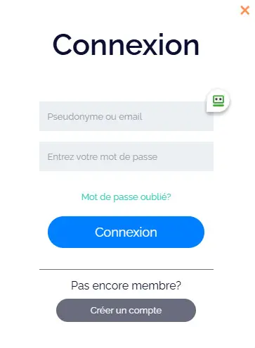 Connexion des membres du WILD ROBIN CASINO