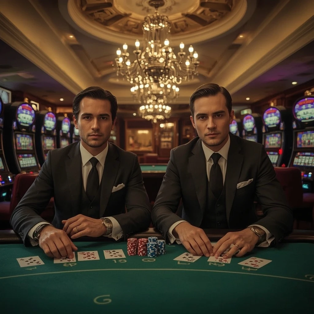 Deux joueurs de poker dans un WILD ROBIN CASINO